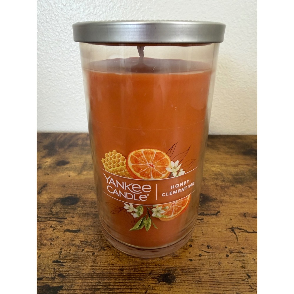 Yankee Candle Honey Clementine 14.25 oz Single Wick Tumbler Jar Orange Wax